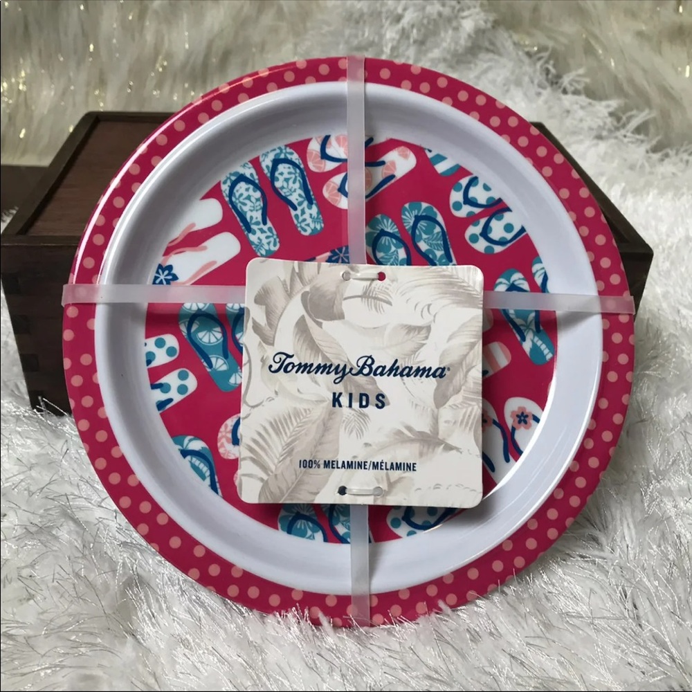 Tommy Bahama Melamine Flip Flop Paterned Plate Set